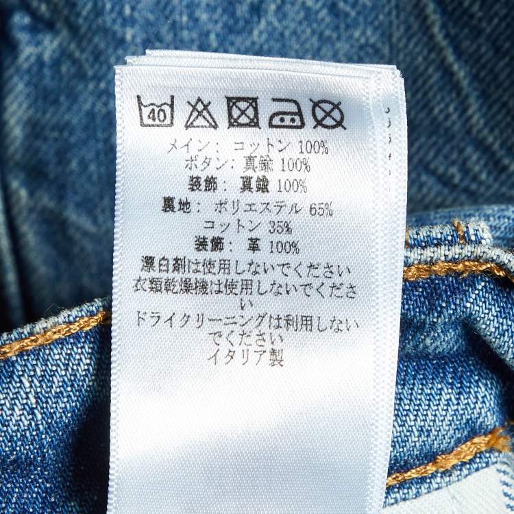 Pre Owned Victoria Beckham Blue Washed Denim Oversized Boyfriend Jeans XL Waist 34"