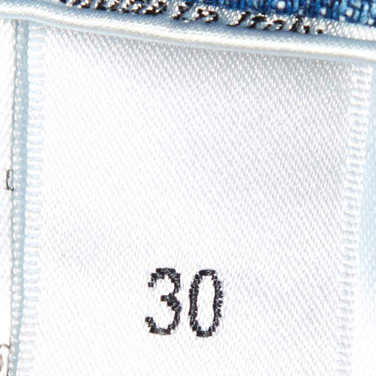Pre Owned Victoria Beckham Blue Washed Denim Oversized Boyfriend Jeans XL Waist 34"