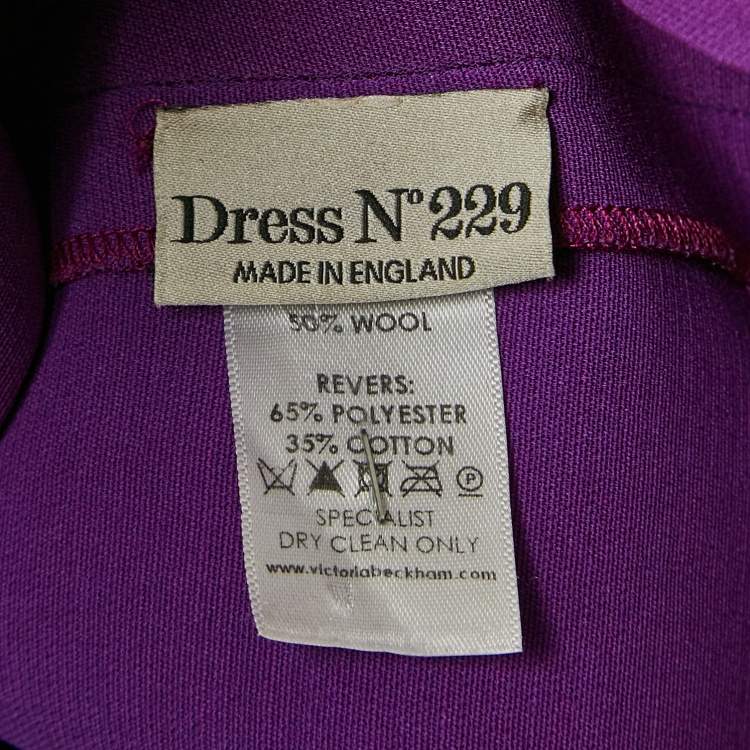 Pre Owned Victoria Beckham Purple Silk Blend Sleeveless Sheath Dress M