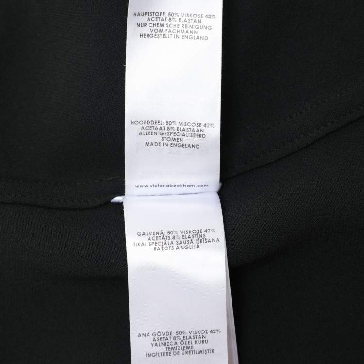 Pre Owned Victoria Beckham Black Crepe Midi Skirt M 