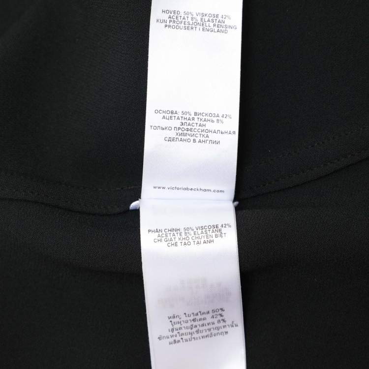Pre Owned Victoria Beckham Black Crepe Midi Skirt M 