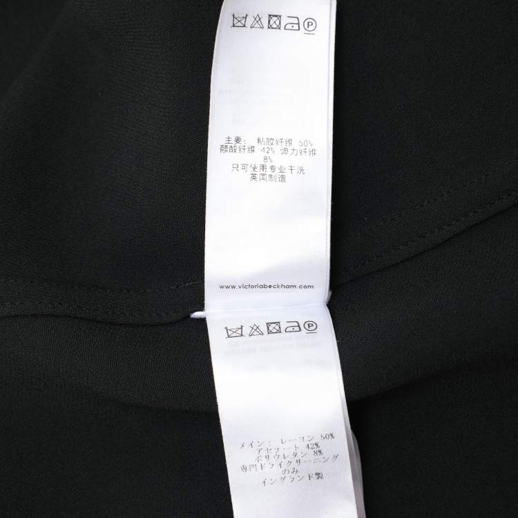 Pre Owned Victoria Beckham Black Crepe Midi Skirt M 
