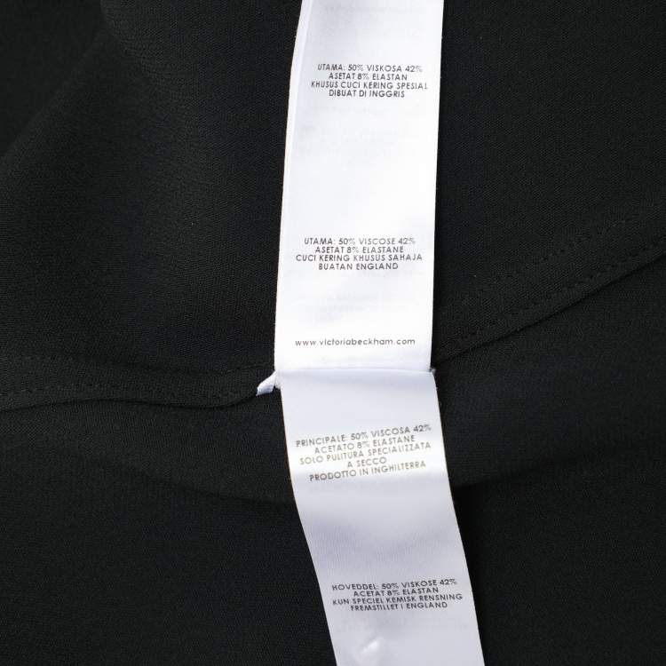 Pre Owned Victoria Beckham Black Crepe Midi Skirt M 