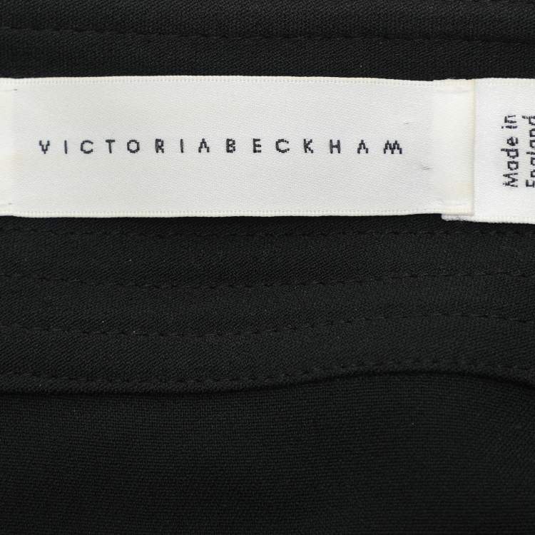 Pre Owned Victoria Beckham Black Crepe Midi Skirt M 