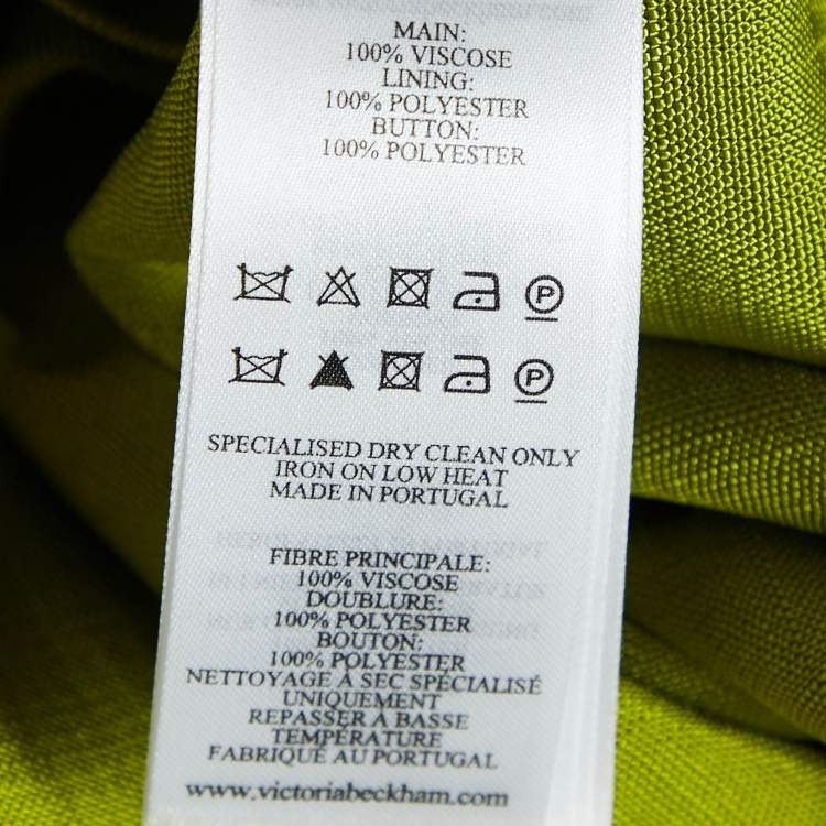 Pre Owned Victoria Beckham Green Crepe Shirt and Flared Pants Set S