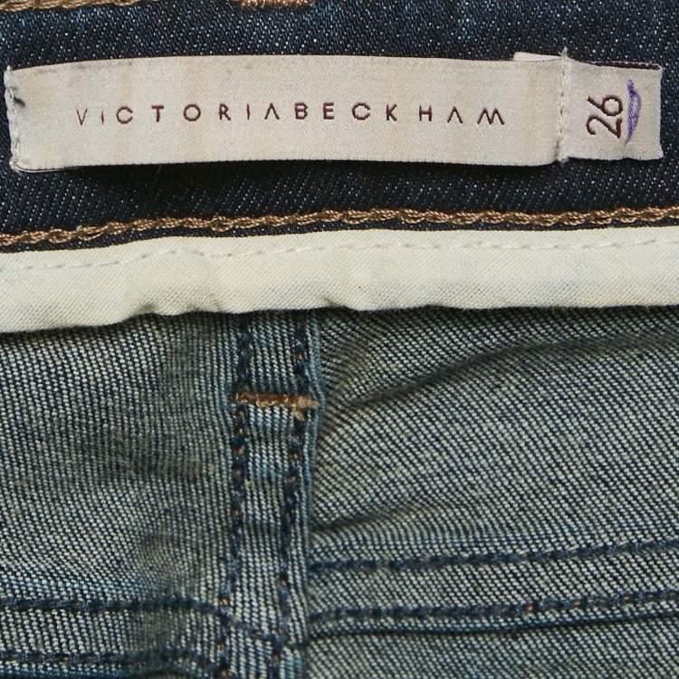 Pre Owned Victoria Beckham Blue Washed Denim Jeans S Waist 26" 