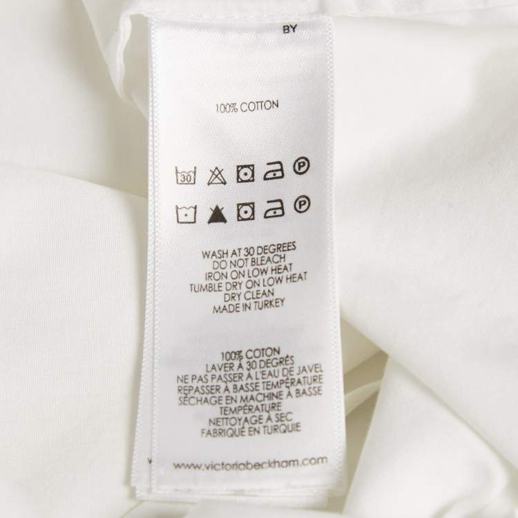 Pre Owned Victoria Beckham White Cotton Open Back Blouse M