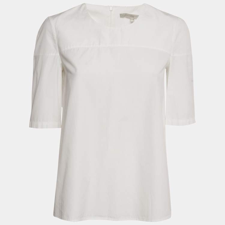 Pre Owned Victoria Beckham White Cotton Open Back Blouse M