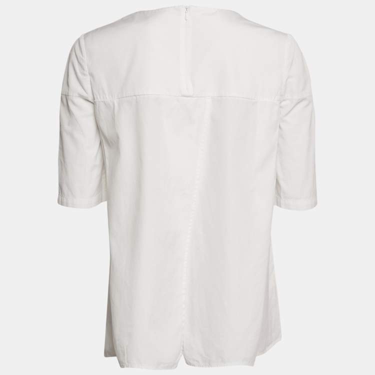 Pre Owned Victoria Beckham White Cotton Open Back Blouse M