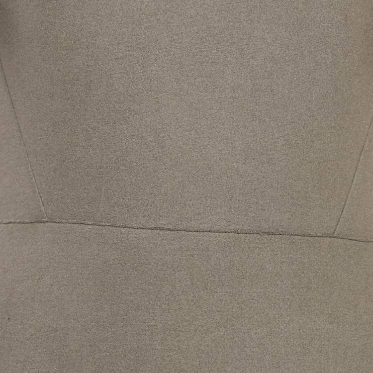 Pre Owned Victoria Beckham Grey Wool Shift Midi Dress L