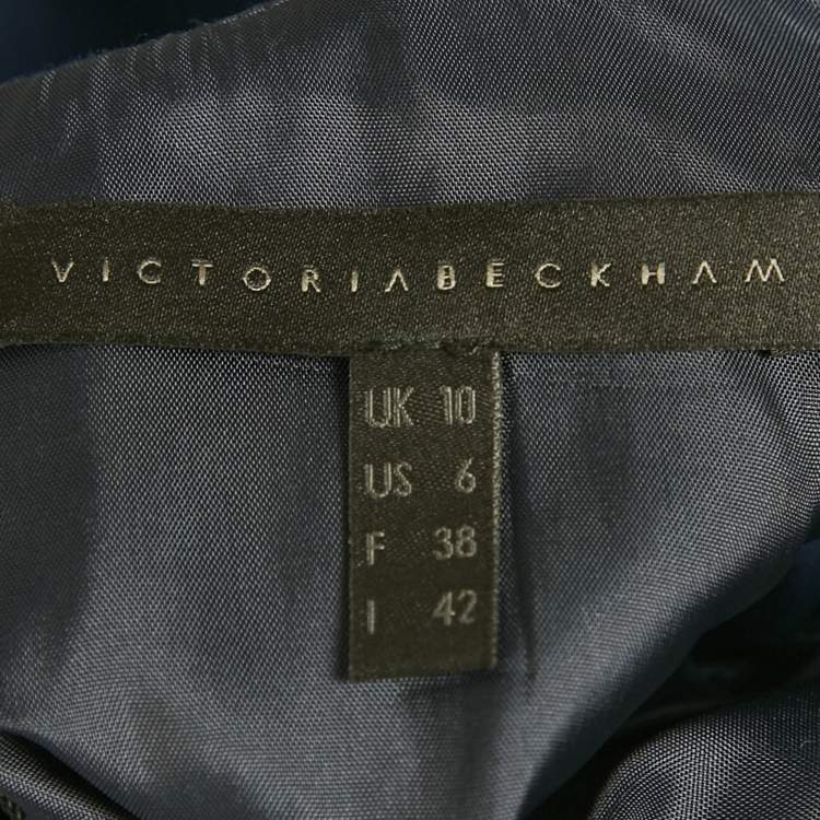 Pre Owned Victoria Beckham Navy Blue Cotton Sleeveless Top M 
