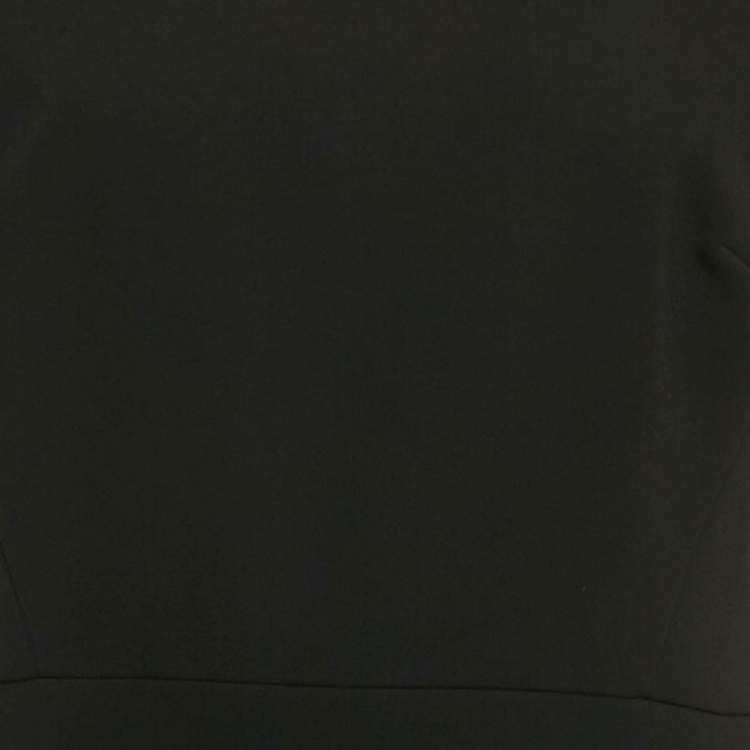 Pre Owned Victoria Beckham Black Crepe Midi Dress L