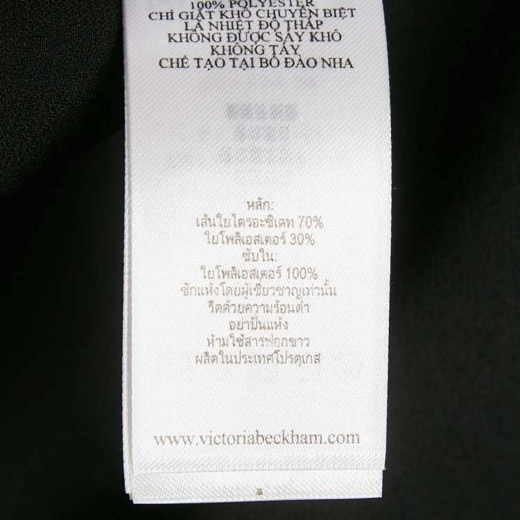Pre Owned Victoria Beckham Black Crepe Midi Dress L