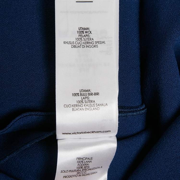 Pre Owned Victoria Beckham Blue Wool Sleeveless Midi Dress M