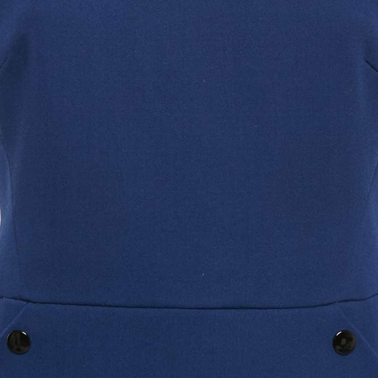 Pre Owned Victoria Beckham Blue Wool Sleeveless Midi Dress M