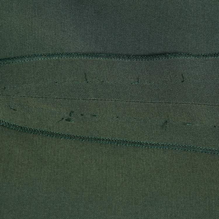 Pre Owned Victoria Beckham Green/Black Wool Blend Paneled Detail Bodycon Dress M