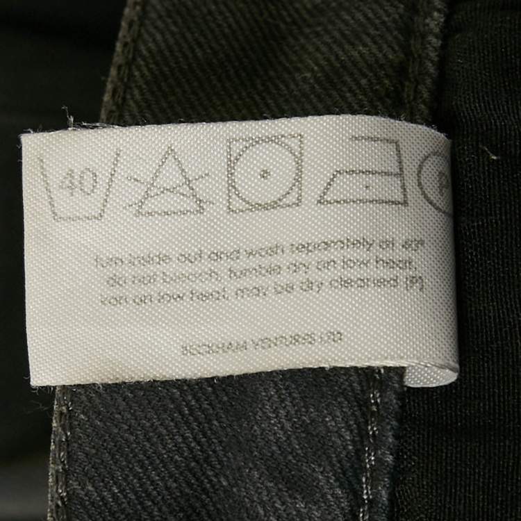Pre Owned Victoria Beckham Grey Faded Denim Skinny Jeans M Waist 29"