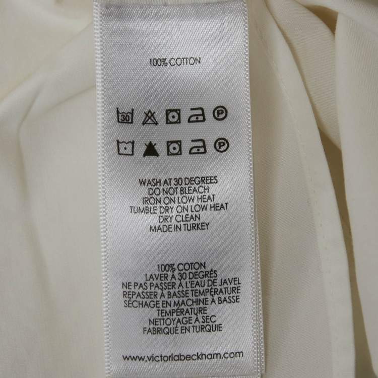 Pre Owned Victoria Beckham White Cotton Pleated Top S
