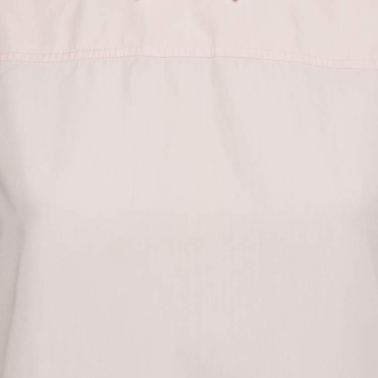 Pre Owned Victoria Beckham Pink Cotton Sleeveless Collared Top S