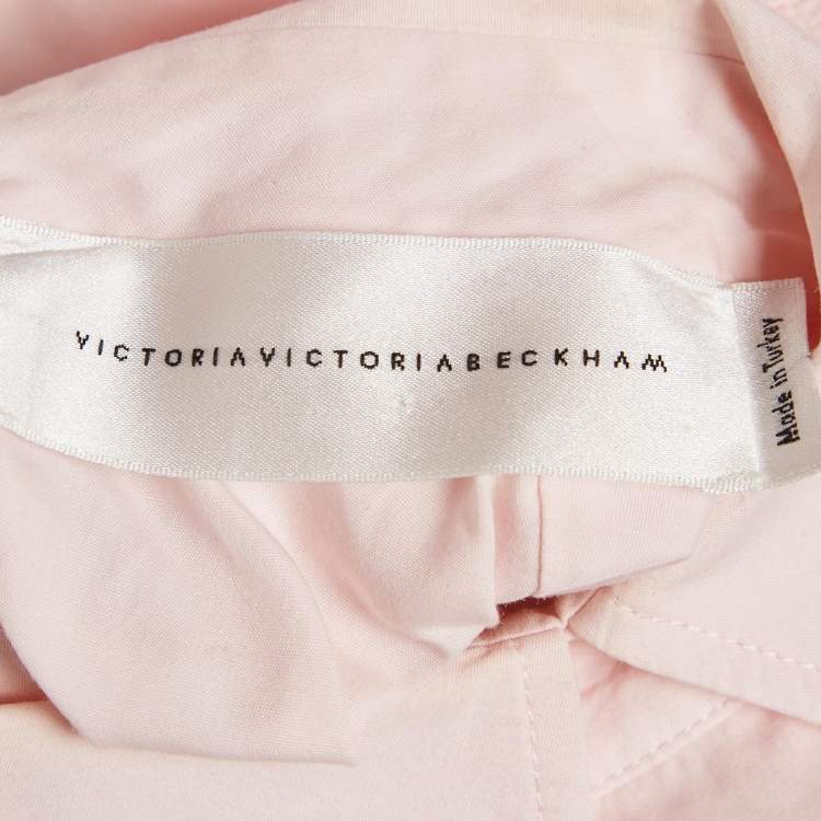 Pre Owned Victoria Beckham Pink Cotton Sleeveless Collared Top S