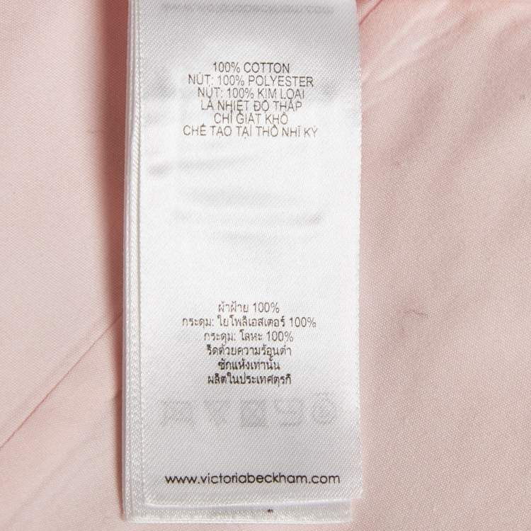 Pre Owned Victoria Beckham Pink Cotton Sleeveless Collared Top S