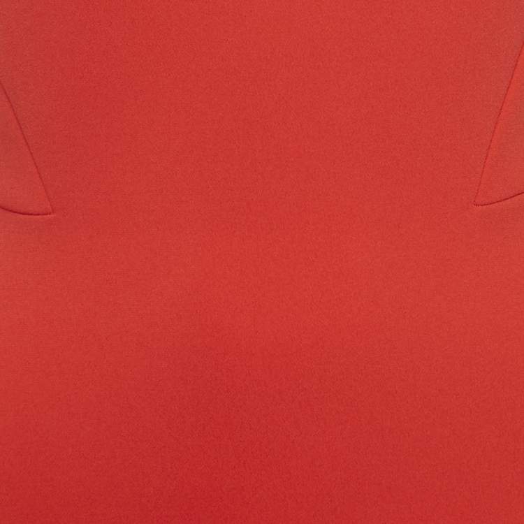 Pre Owned Victoria Beckham Red Crepe Bodycon Dress S