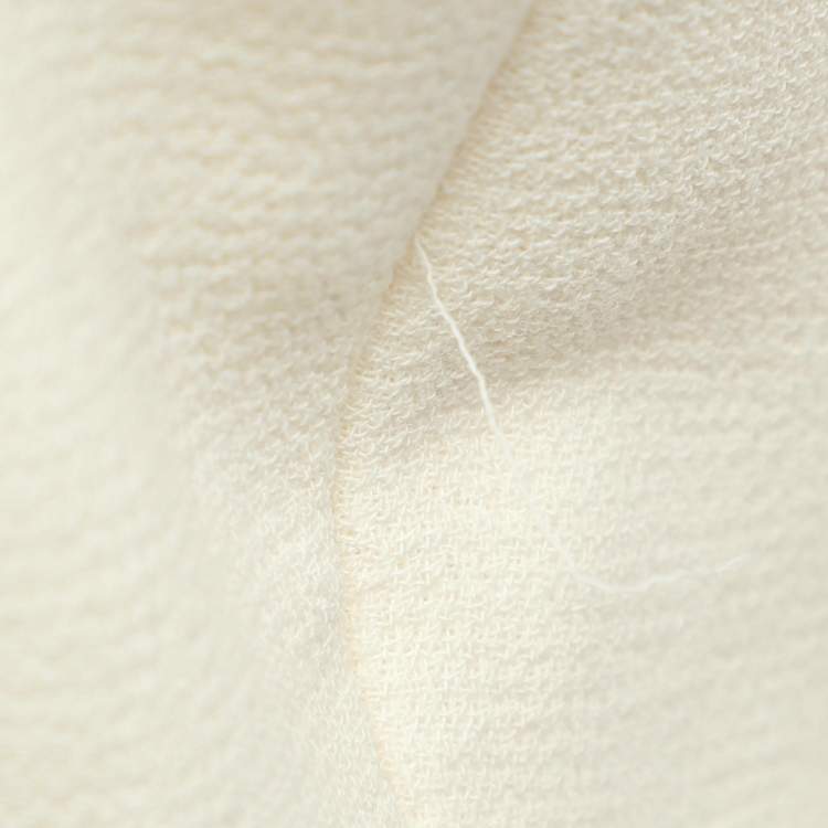 Pre Owned Victoria Beckham Cream/Black Wool Lace Dress S