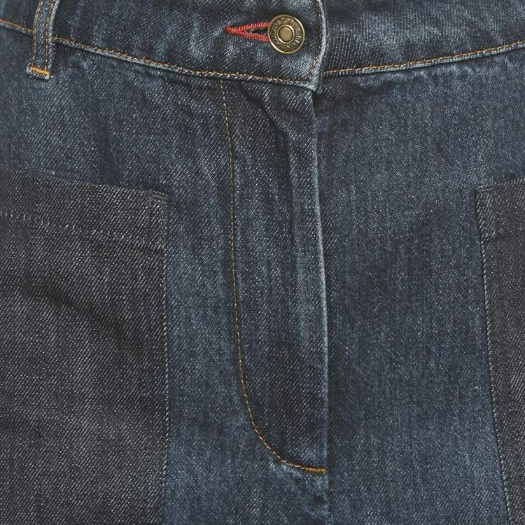 Pre Owned Victoria Beckham Blue Denim High Rise Alina Jeans M Waist 30"