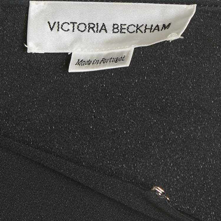Pre Owned Victoria Beckham Black Crepe Midi Dress M 