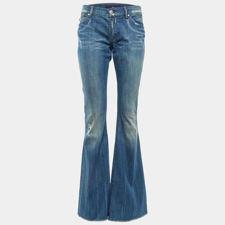 Pre Owned Denim by Victoria Beckham Blue Cotton Flared Jeans M/Waist 31"