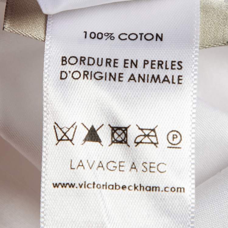 Pre Owned Victoria Beckham White Cotton Lace panel Detail Shirt S
