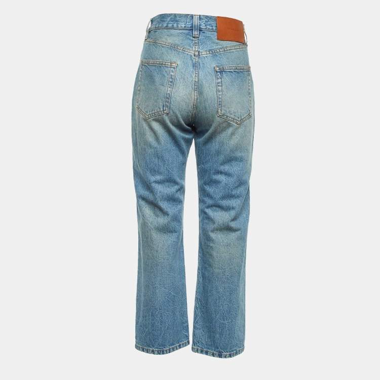 Pre Owned Victoria Beckham Light Blue Denim Straight Jeans S (Waist 30")