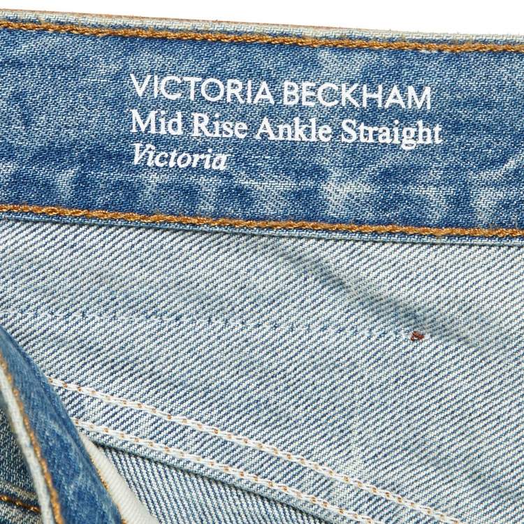 Pre Owned Victoria Beckham Light Blue Denim Straight Jeans S (Waist 30")