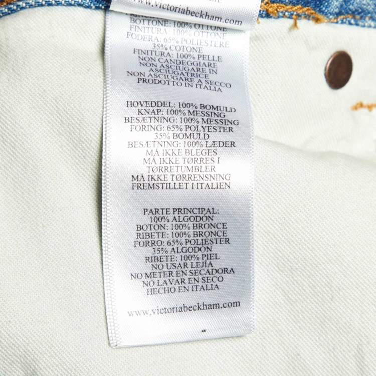 Pre Owned Victoria Beckham Light Blue Denim Straight Jeans S (Waist 30")