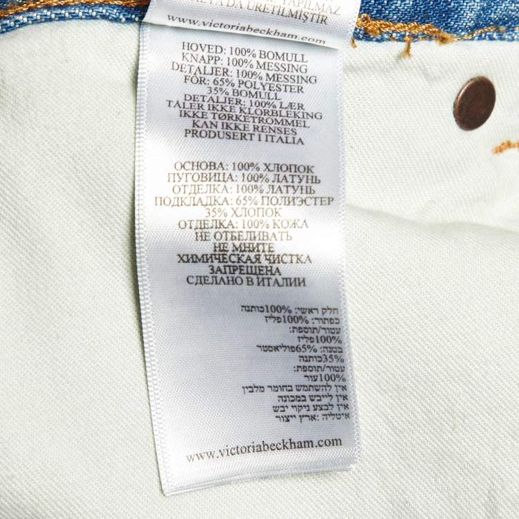 Pre Owned Victoria Beckham Light Blue Denim Straight Jeans S (Waist 30")