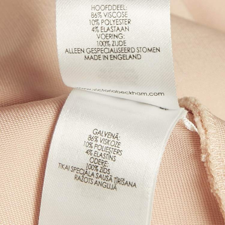 Pre Owned Victoria Beckham Pink Stretch Knit Midi Bodycon Dress S