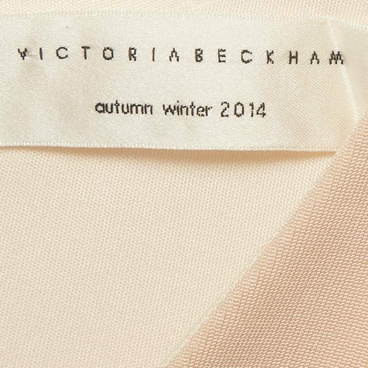 Pre Owned Victoria Beckham Pink Stretch Knit Midi Bodycon Dress S