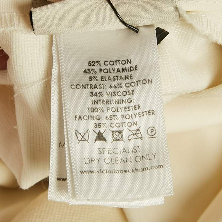 Pre Owned Victoria Beckham Off-White Cotton Blend Sleeveless Short Dress M