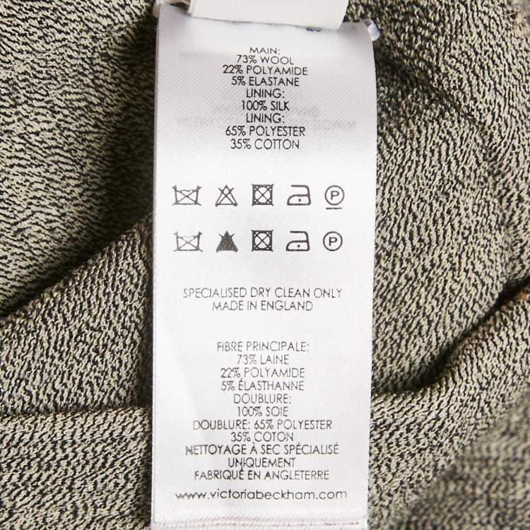 Pre Owned Victoria Beckham Grey Wool Blend Sheath Midi Dress S 