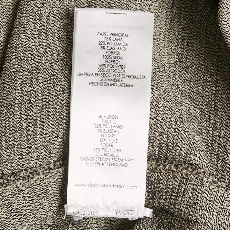 Pre Owned Victoria Beckham Grey Wool Blend Sheath Midi Dress S 