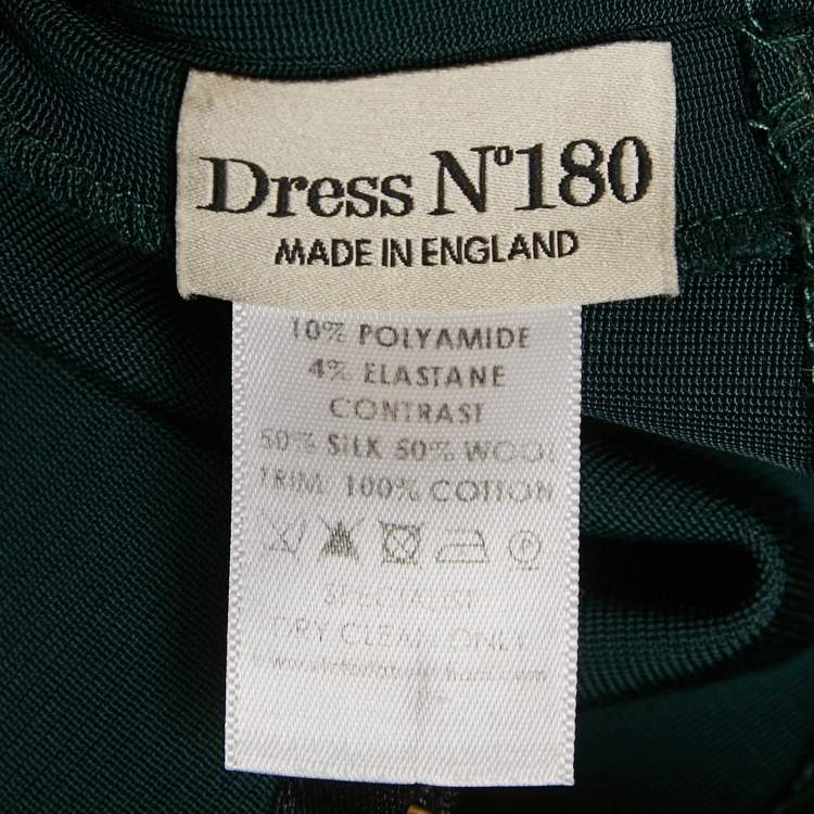 Pre Owned Victoria Beckham Green/Black Crepe Side Panel Sheath Midi Dress S 