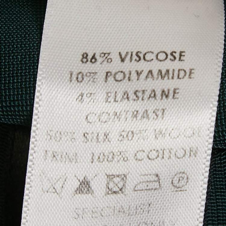 Pre Owned Victoria Beckham Green/Black Crepe Side Panel Sheath Midi Dress S 