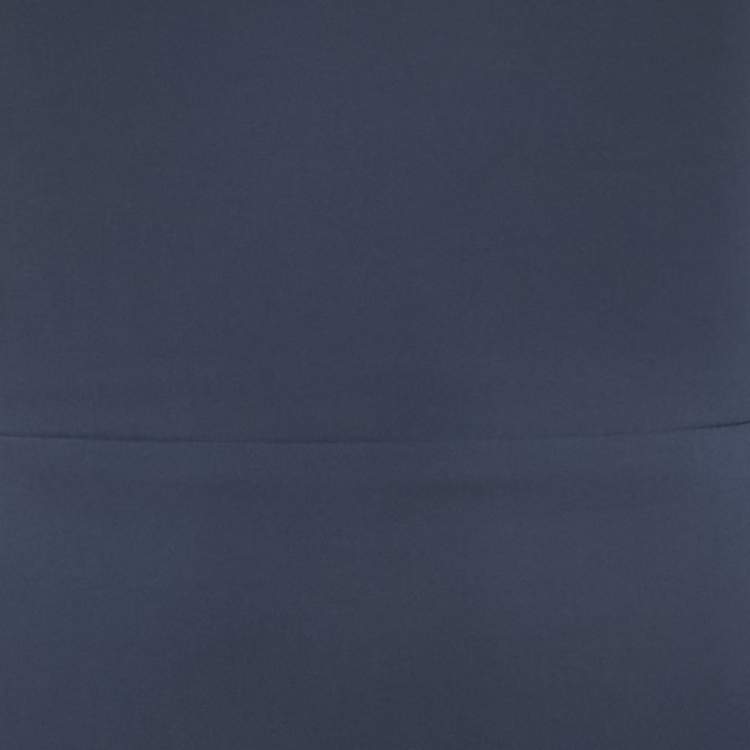 Pre Owned Victoria Beckham Navy Blue Cotton Blend Sheath Short Dress S