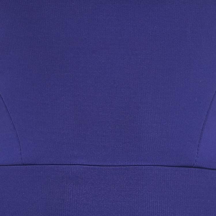 Pre Owned Victoria Beckham Navy Blue & Black Jersey Sheath Dress S