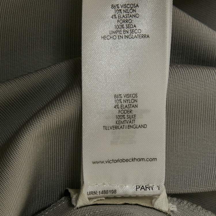 Pre Owned Victoria Beckham Grey Jersey Sheath Dress S