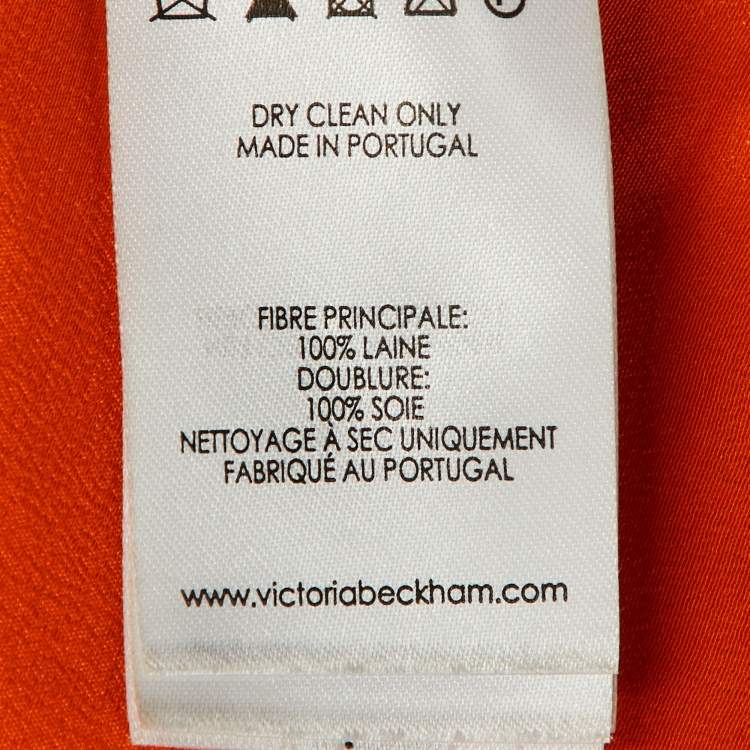 Pre Owned Victoria Beckham Red Wool Sleeveless Flounced Hem Mini Dress S  