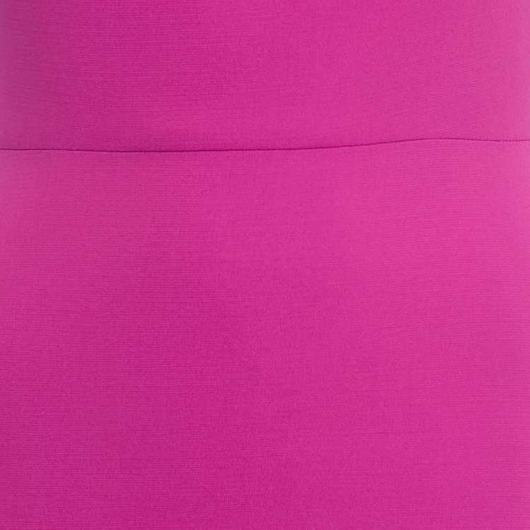 Pre Owned Victoria Beckham Pink Silk Blend Long Cocktail Dress S