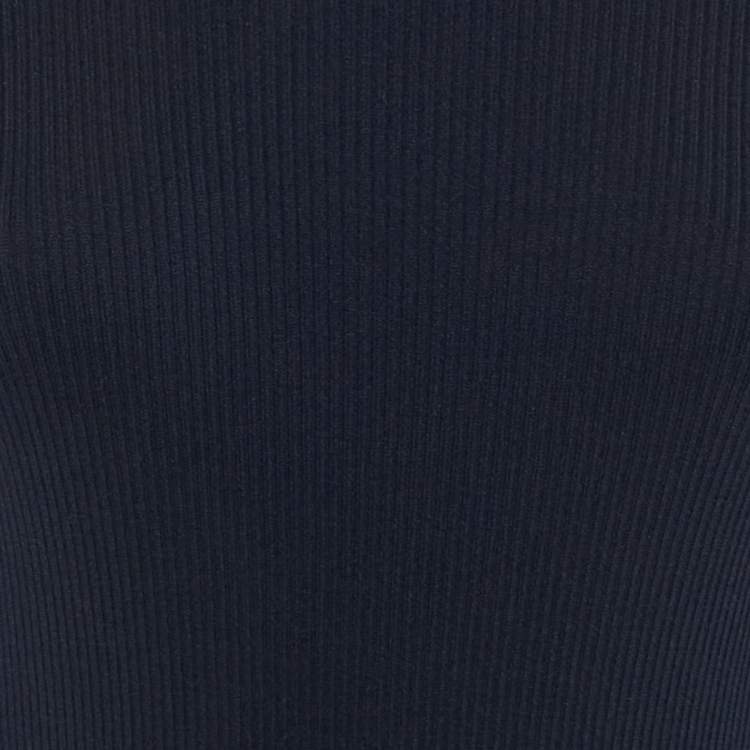 Pre Owned Victoria Beckham Navy Blue Jersey Knit Frill Detail Mini Dress M