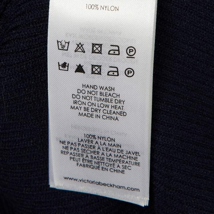 Pre Owned Victoria Beckham Navy Blue Jersey Knit Frill Detail Mini Dress M