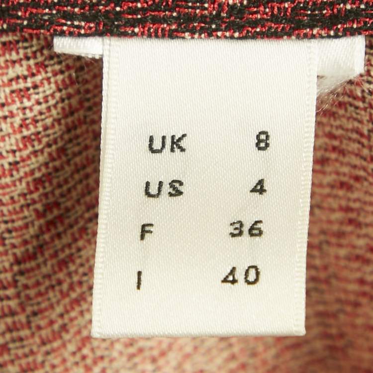 Pre Owned Victoria Beckham Burgundy Jacquard Sheath Dress S